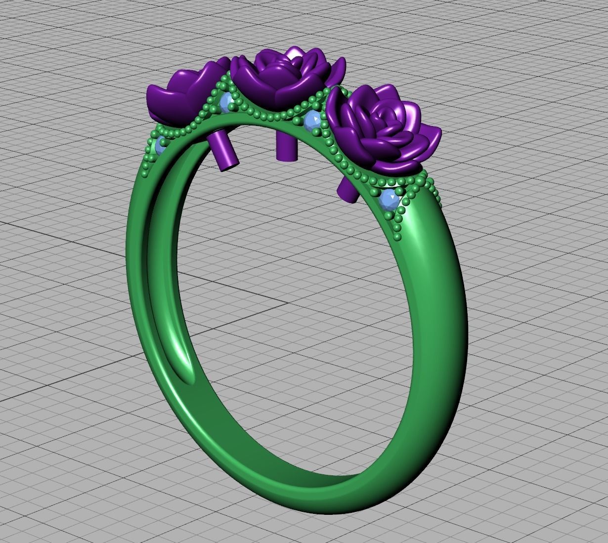 Flower Wedding Band Own design 3dmodel 3D print model_14