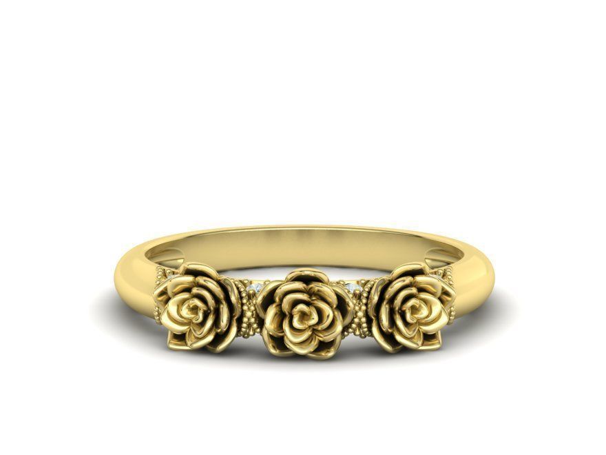 Flower Wedding Band Own design 3dmodel 3D print model_5