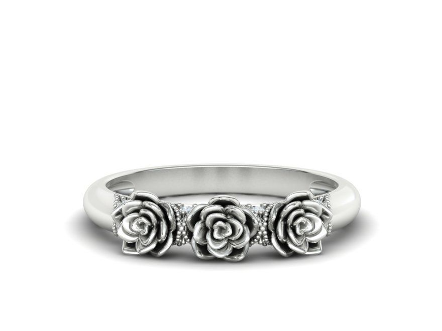 Flower Wedding Band Own design 3dmodel 3D print model_4