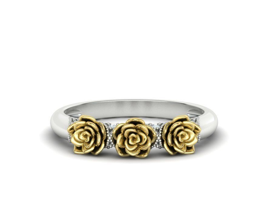 Flower Wedding Band Own design 3dmodel 3D print model_3