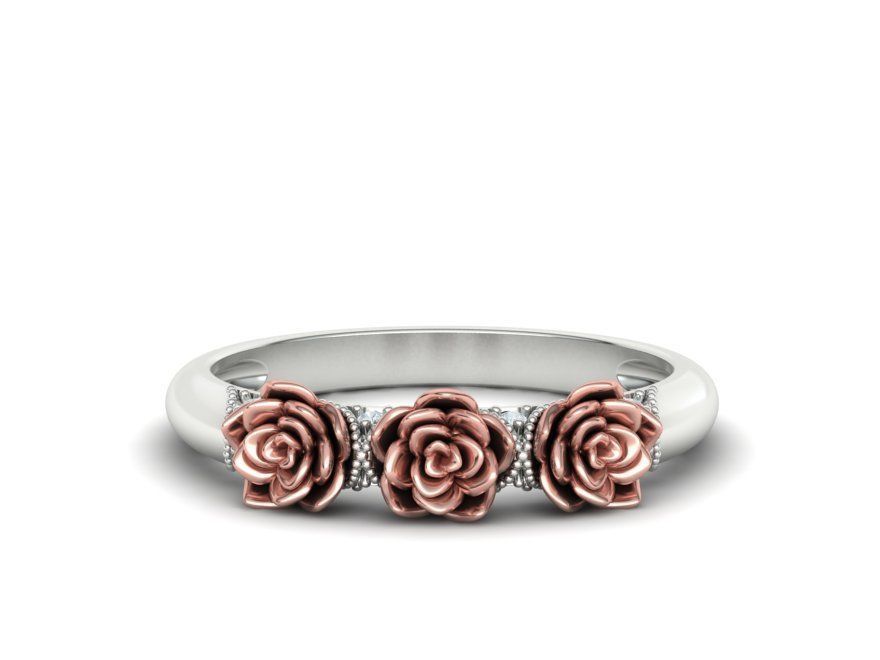 Flower Wedding Band Own design 3dmodel 3D print model_2