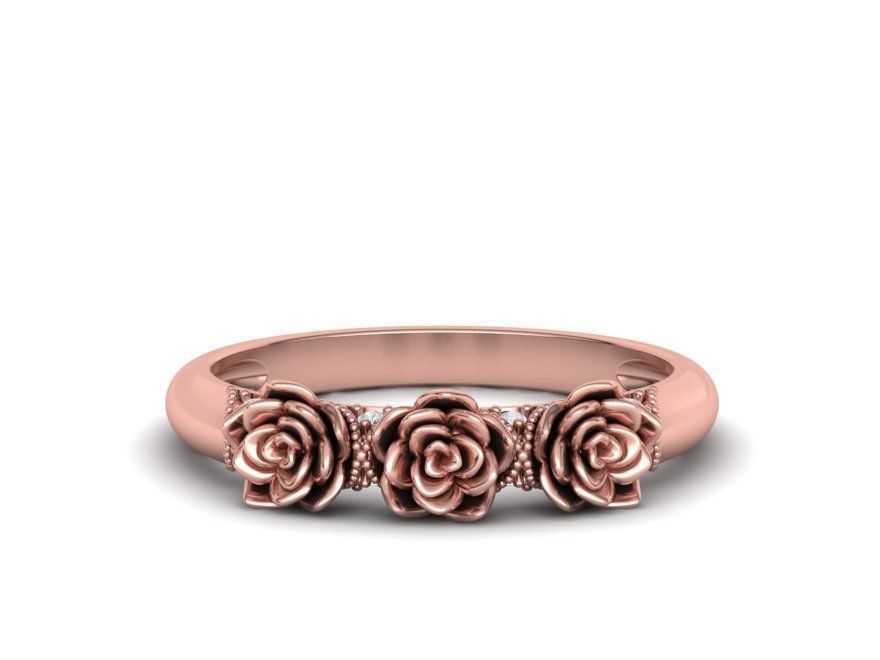 Flower Wedding Band Own design 3dmodel 3D print model_6