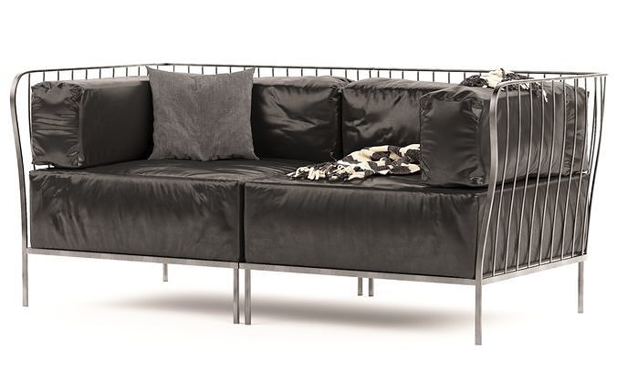 Metal framed Cannole Sofa 3D model 3