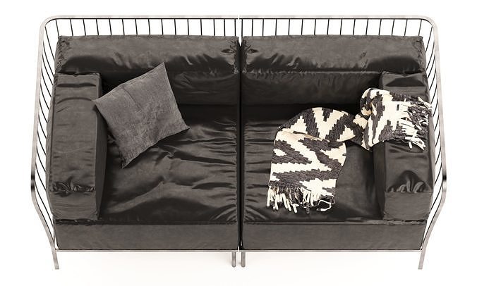Metal framed Cannole Sofa 3D model 7