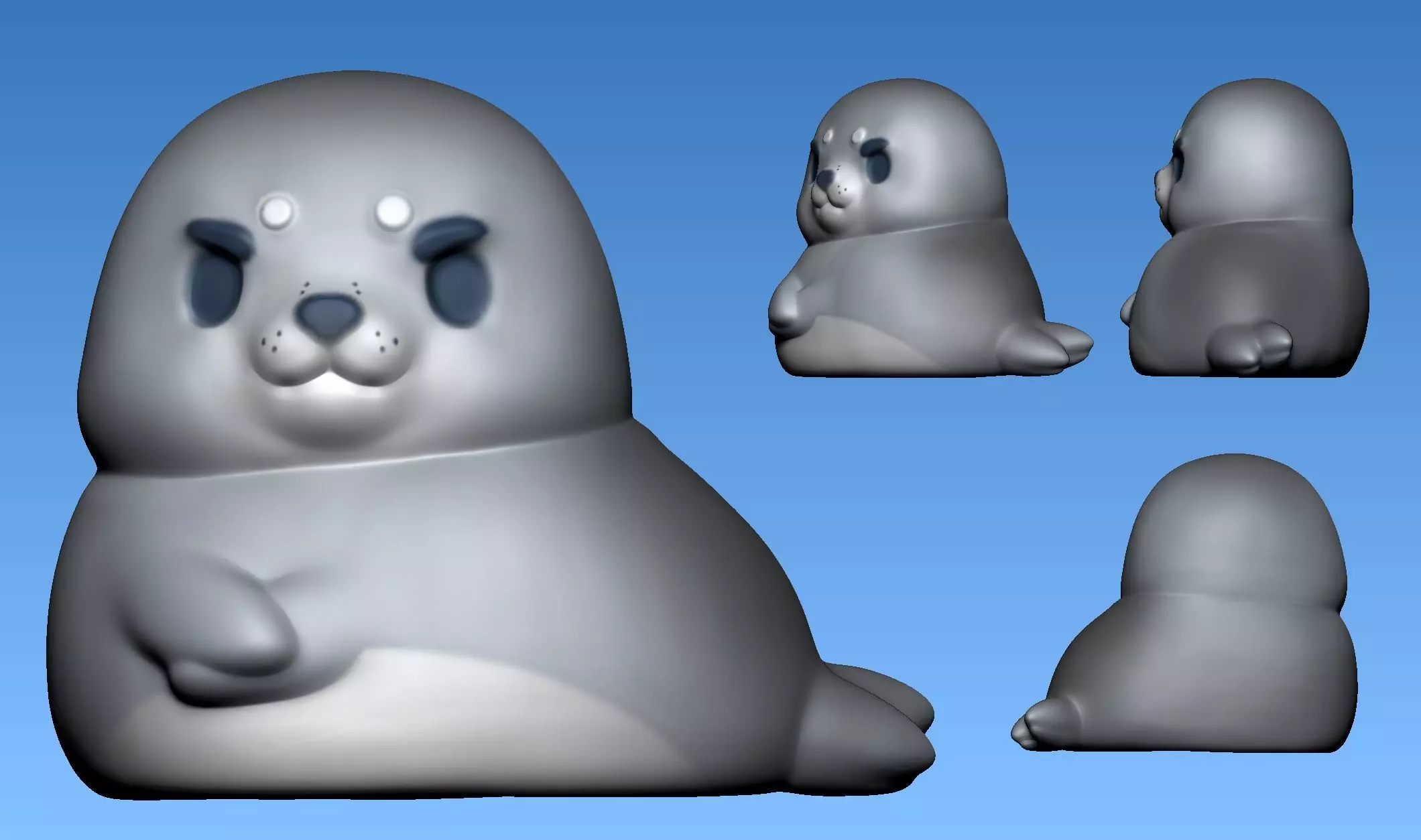 Seal Cartoon 3D print model_0