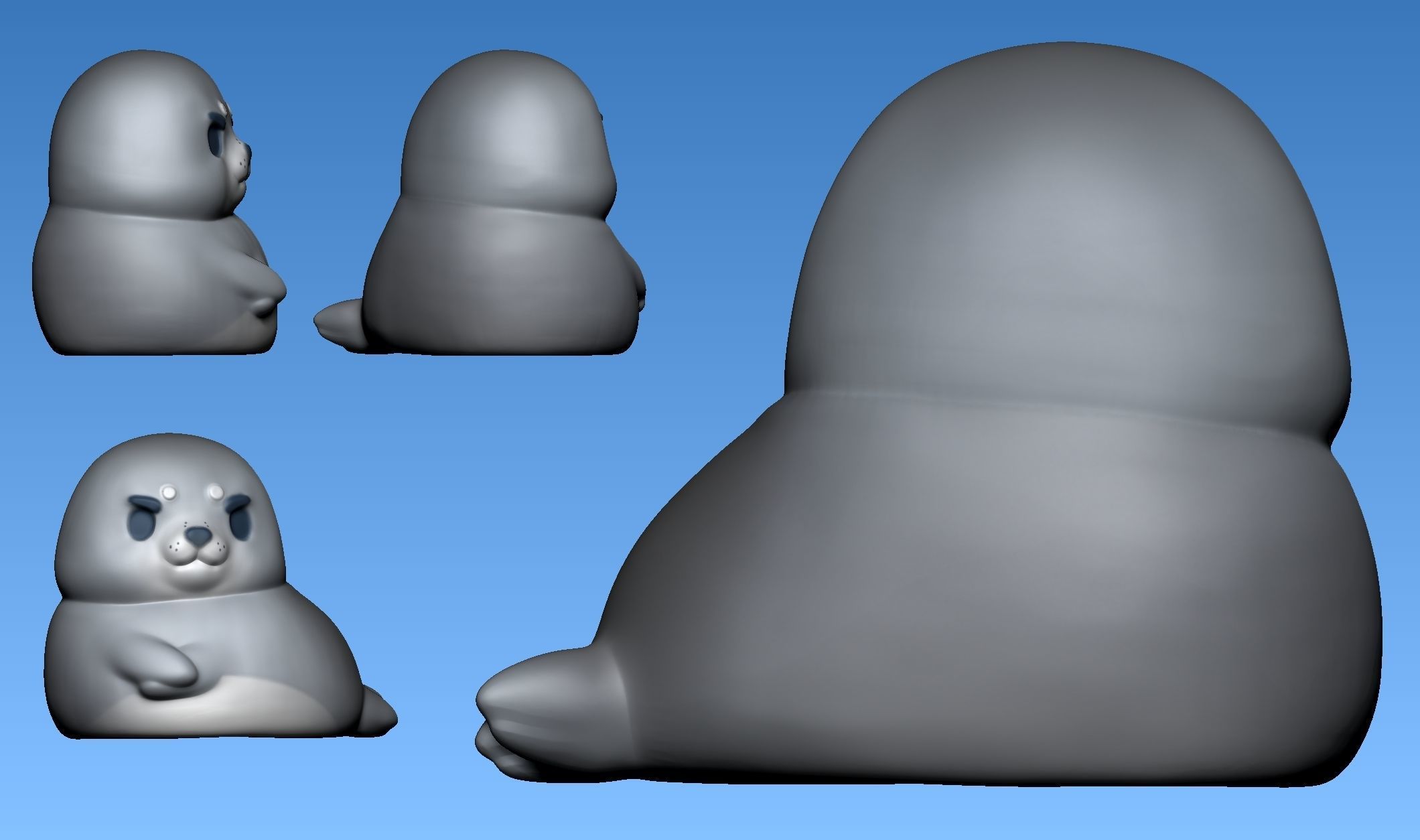 Seal Cartoon 3D print model_1