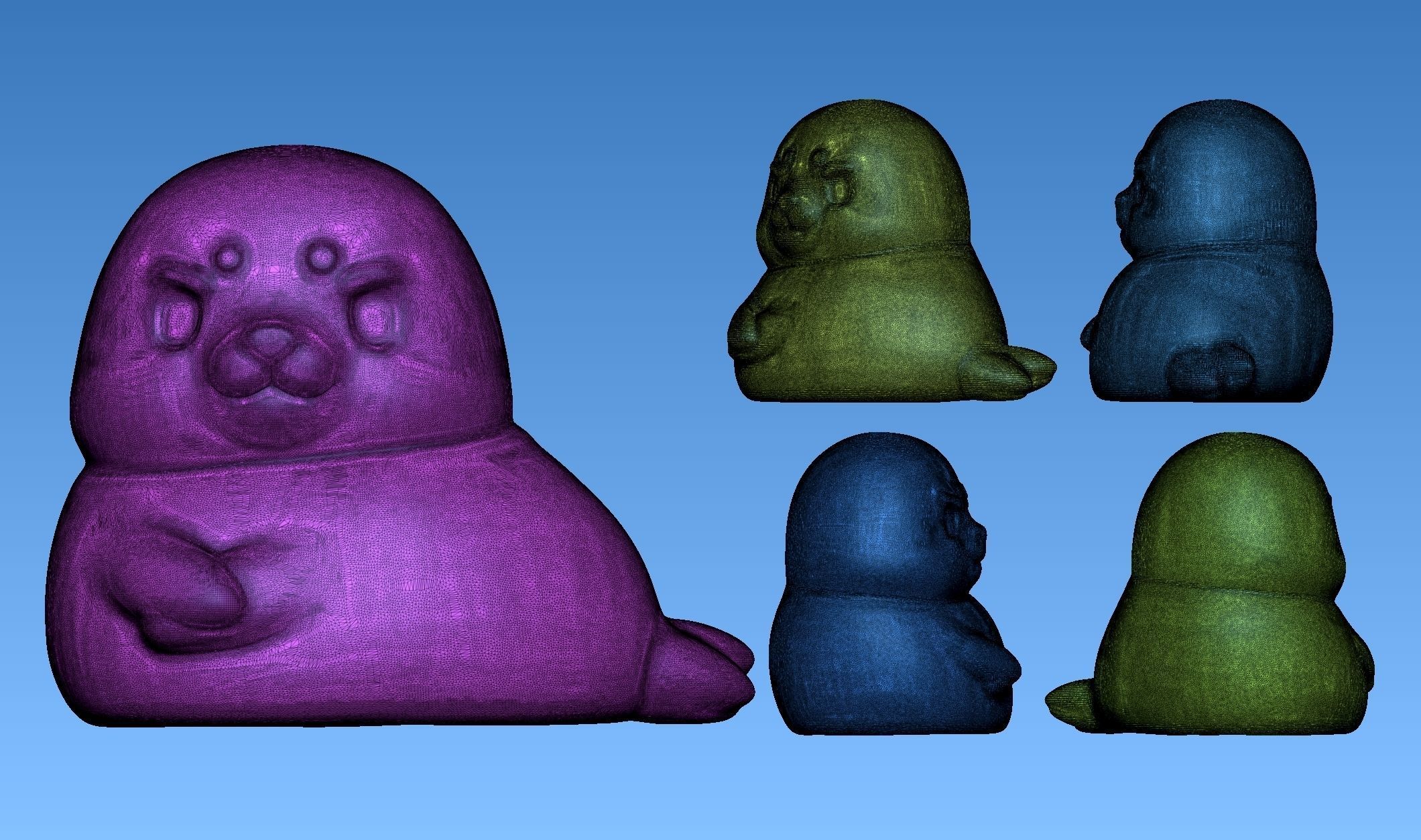 Seal Cartoon 3D print model_4