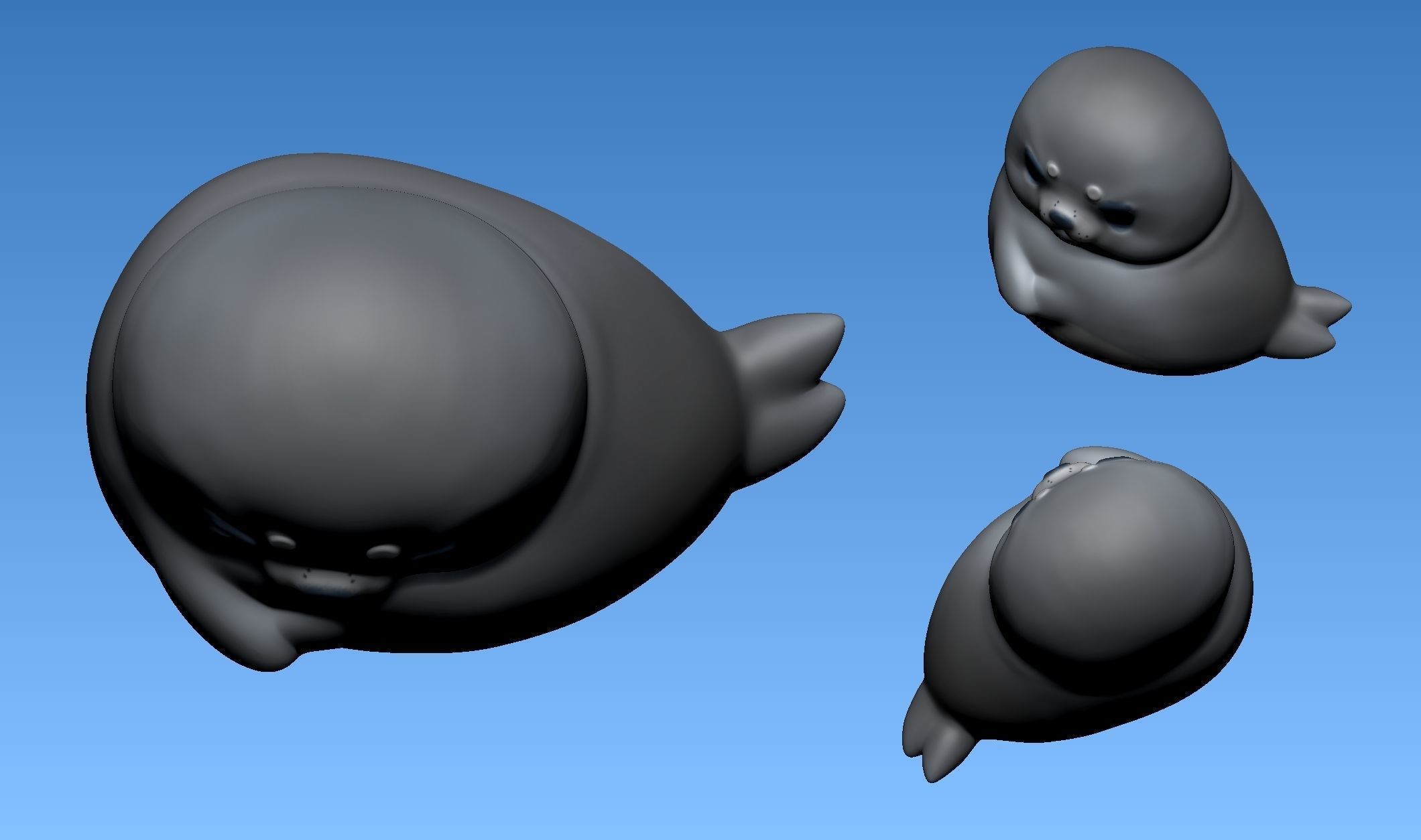 Seal Cartoon 3D print model_2