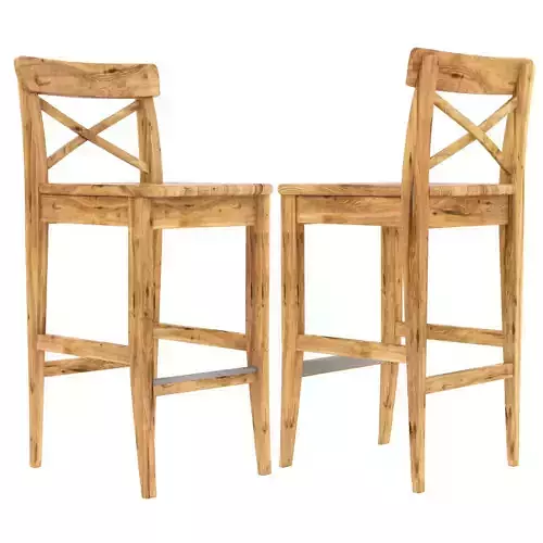 Ingolf IKEA Wooden Stool 3D model