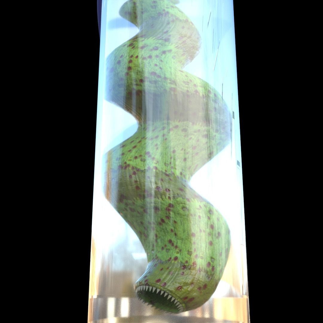 Organ Eater Worm Low-poly 3D model_4