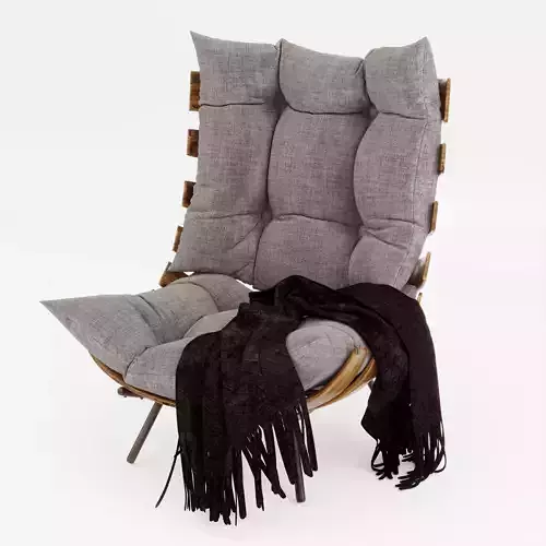 Rib Chair Lounge Chair with blanket
