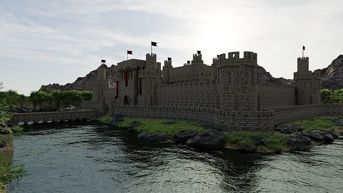 Castle Scene 3D model 2