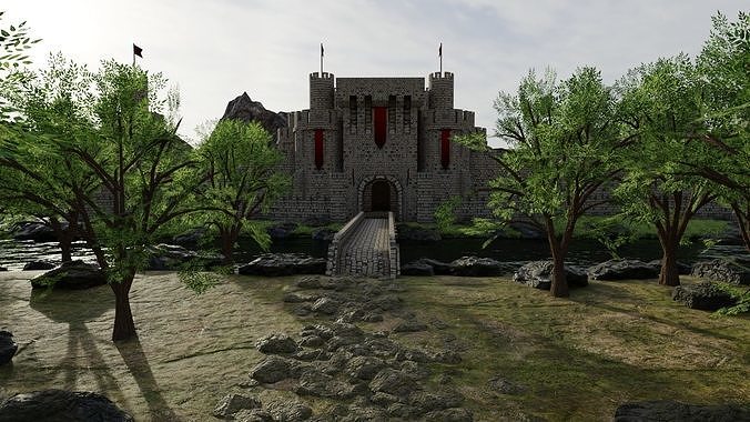 Castle Scene 3D model 3