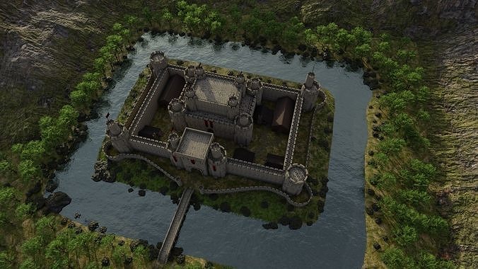 Castle Scene 3D model 7