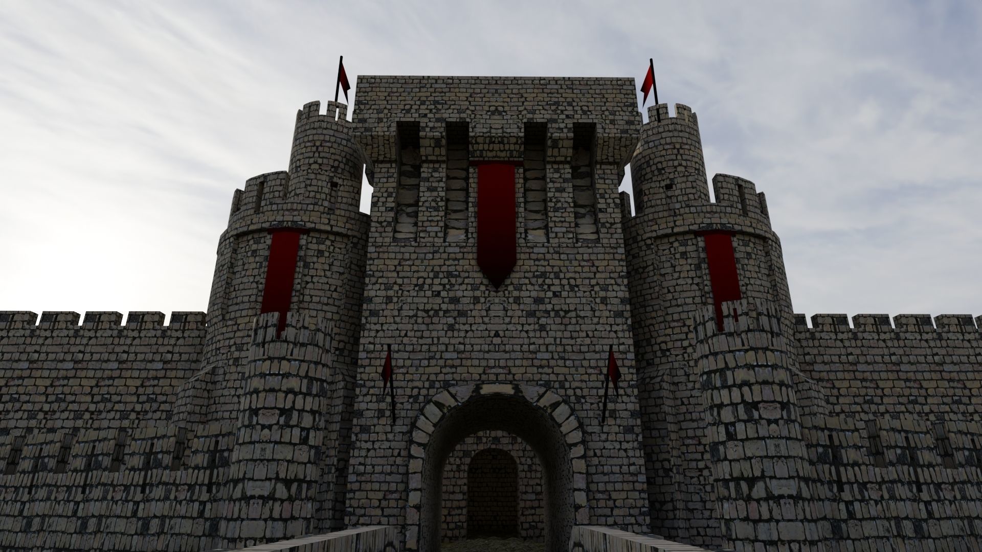 Castle Scene 3D model_4