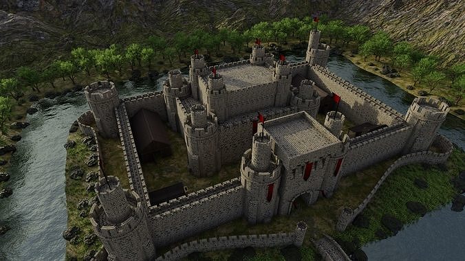 Castle Scene 3D model 6
