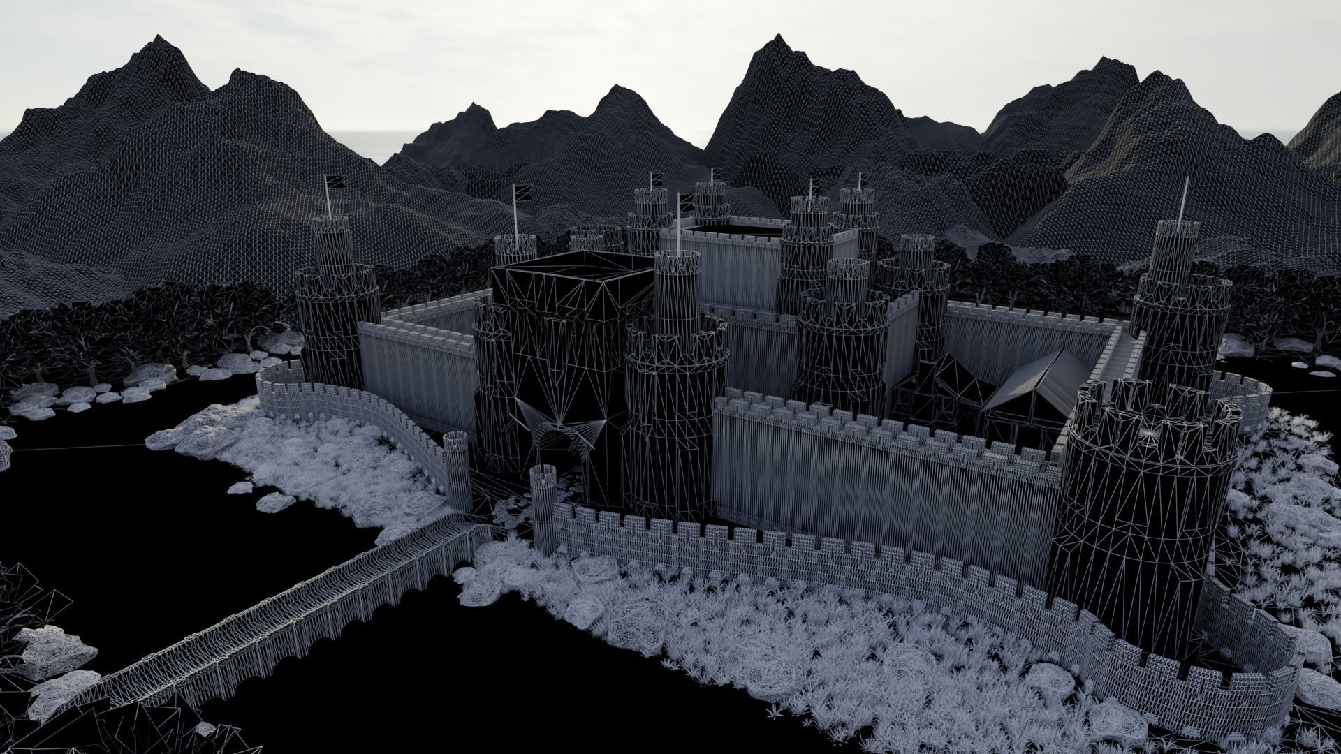 Castle Scene 3D model_12