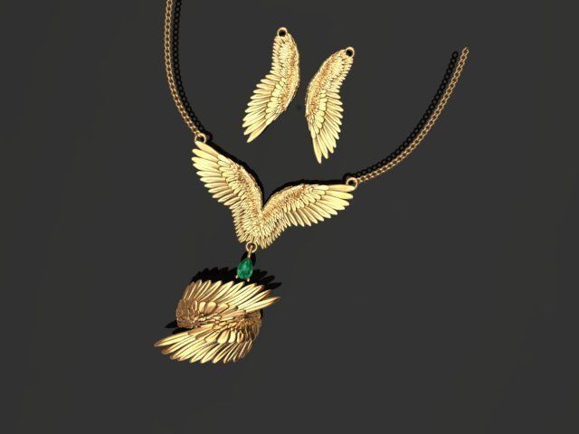 angel wings 3d jewellery 3D print model_2