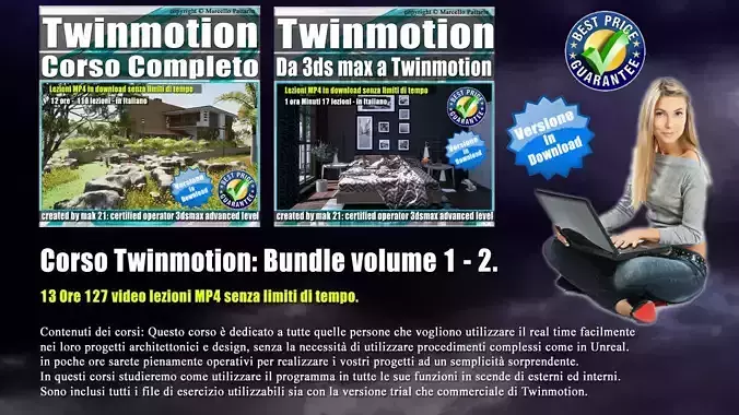 Twinmotion 2020 Bundle volume 1 e  2 Tutorial MP4 3D Model Collection