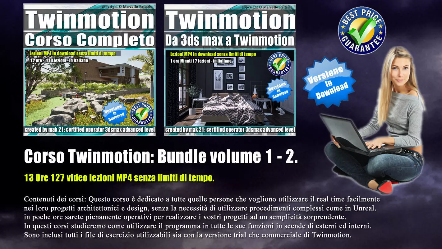 Twinmotion 2020 Bundle volume 1 e 2 Tutorial MP4 3D Model Collection_0