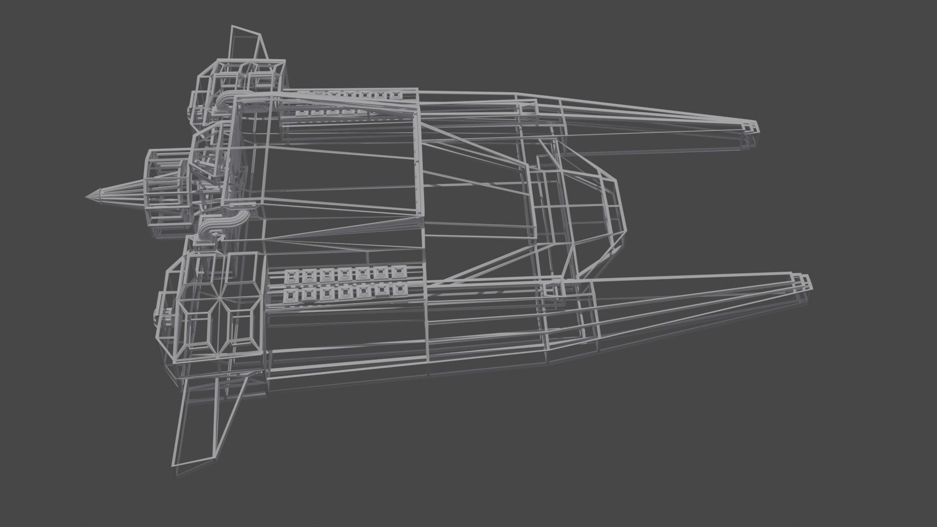 Spaceship flying in sky 3D model_3