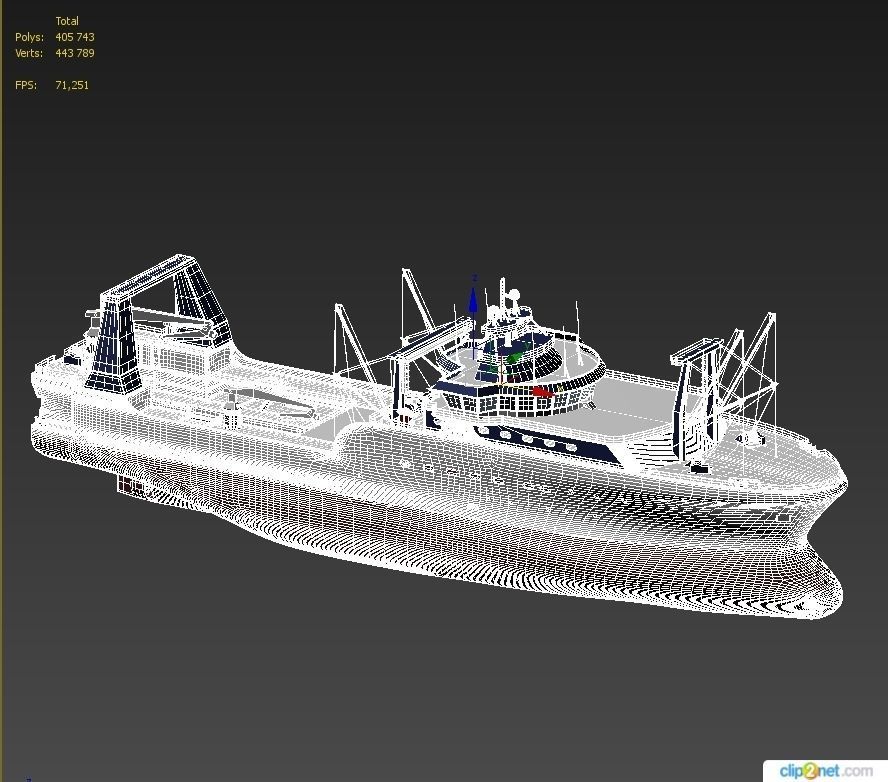 Fishing Trawler 3D model_1