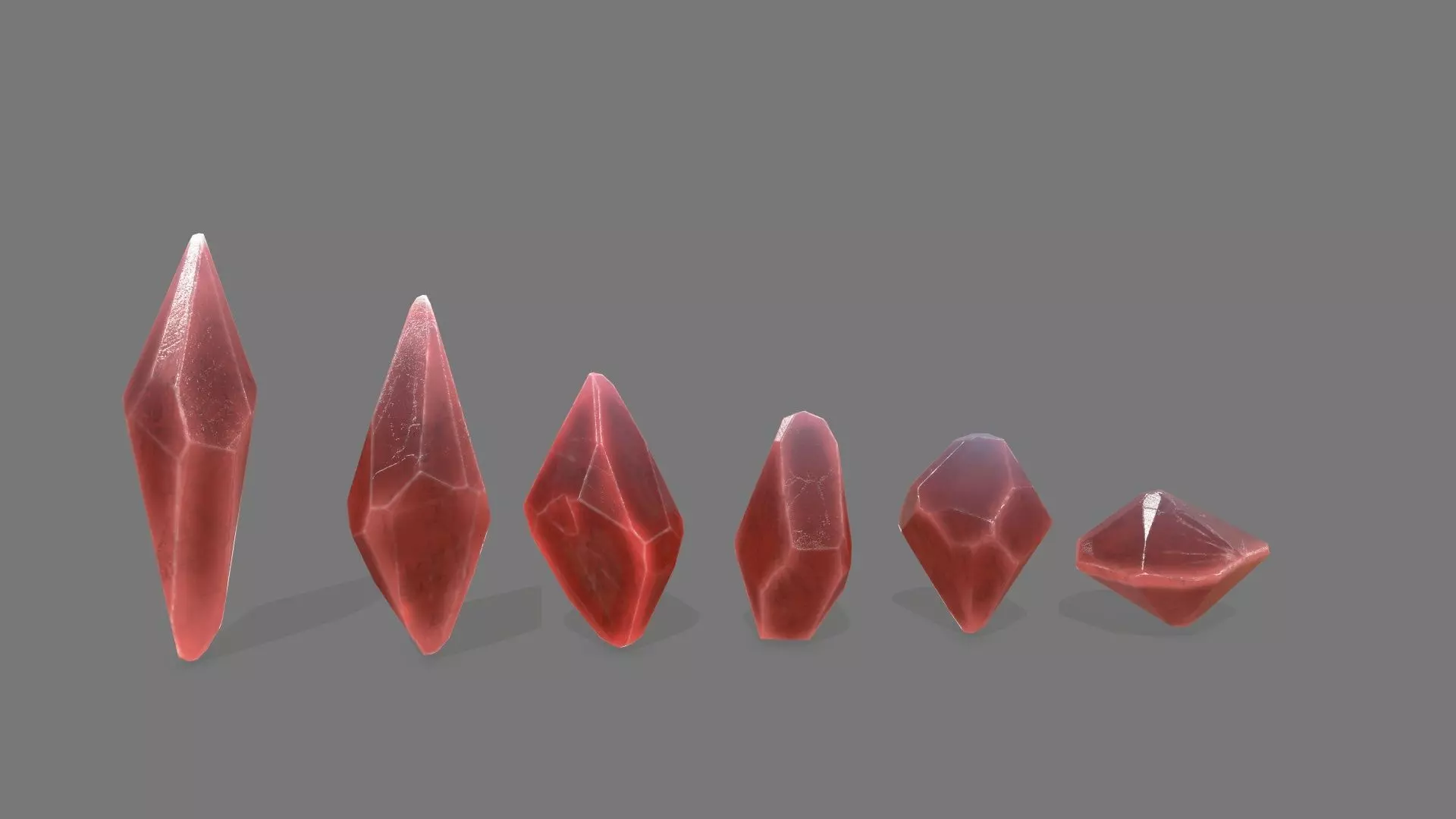 crystal set stone Low-poly 3D model_0