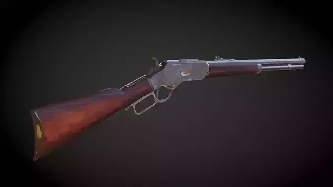 winchester 1873 Model and Textures Low-poly 