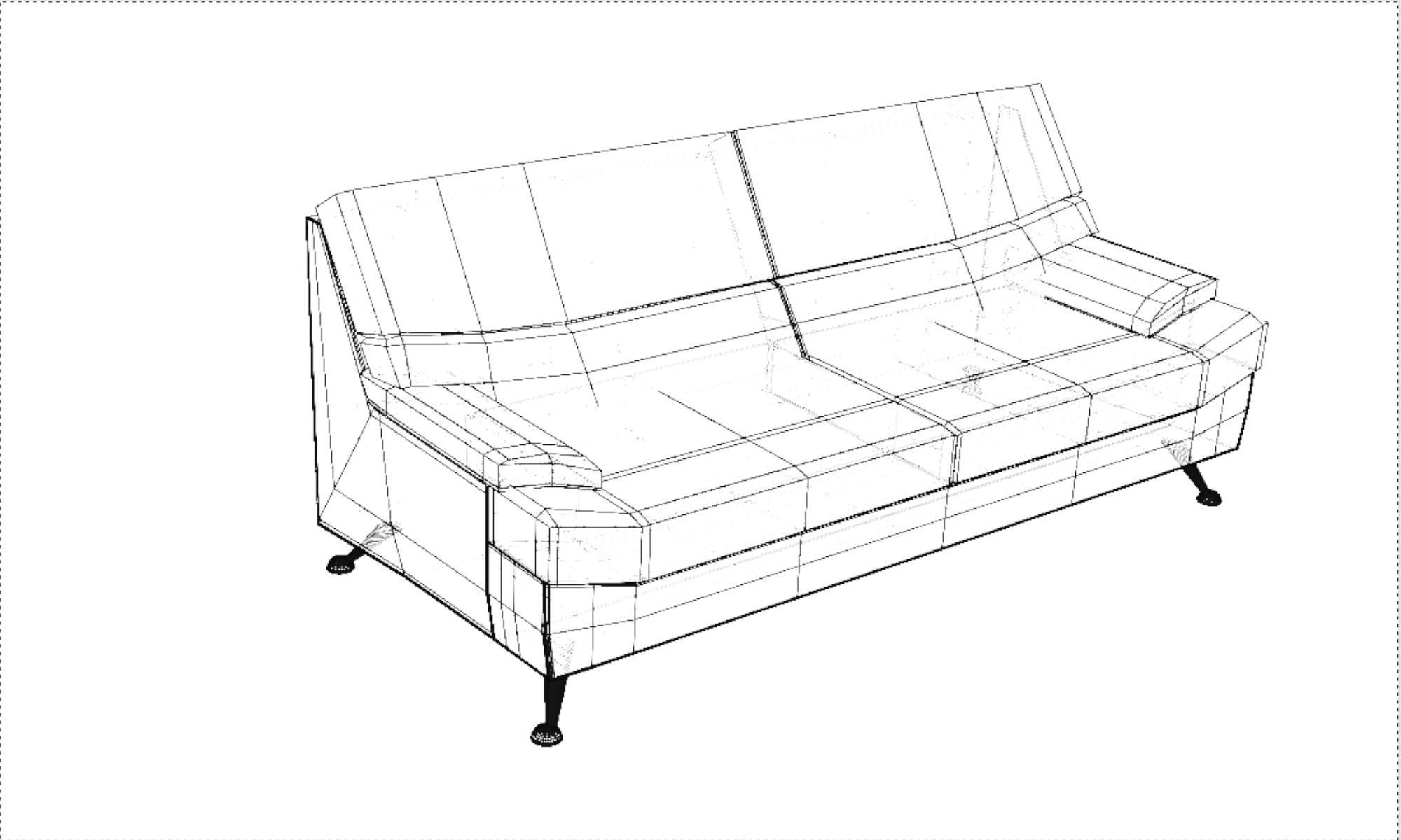 Couch leather sofa Free 3D model_2