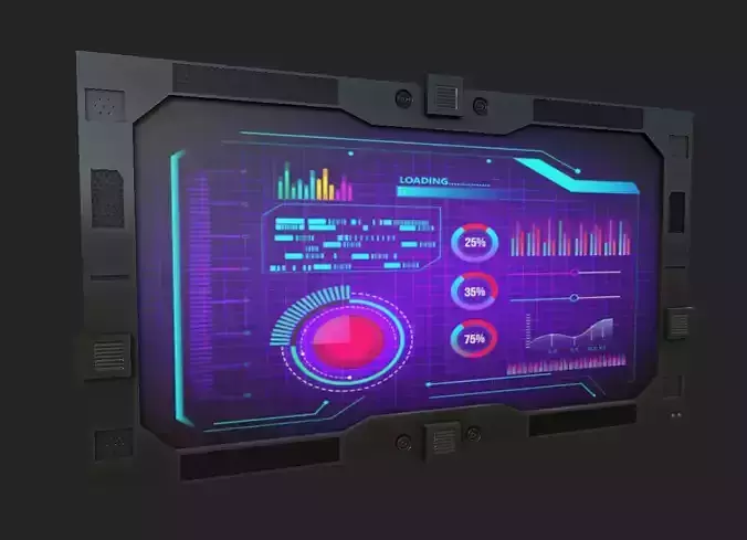 Sci-fi Display Low-poly 3D model