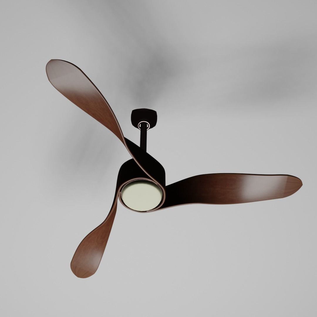 Wooden Ceiling Fan 3D Model Free 3D model_3