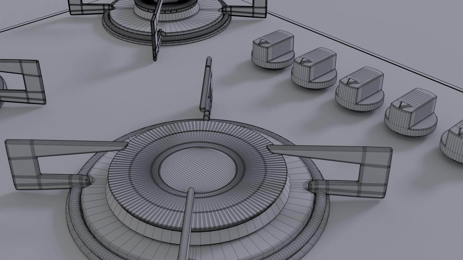 Red Stove Cooktop 3D model_20