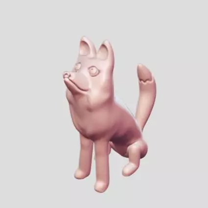 fox dog forest animal 3D print model_0
