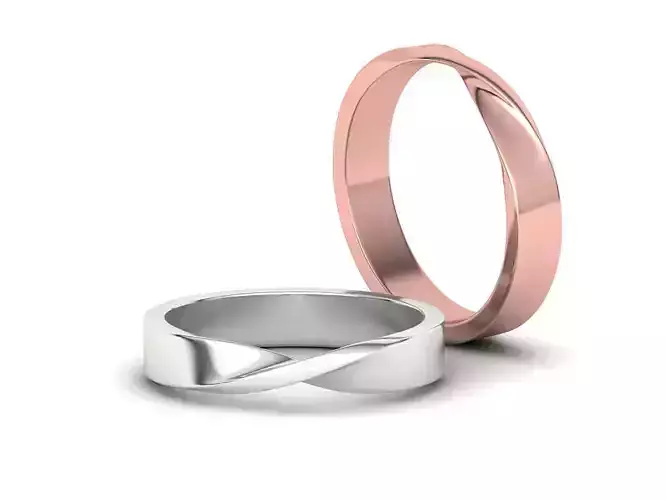 Mobius Wedding Ring 4mm wide band 3dmodel 3D print model