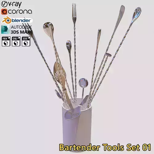 Bartender Tools Set 01 3D model