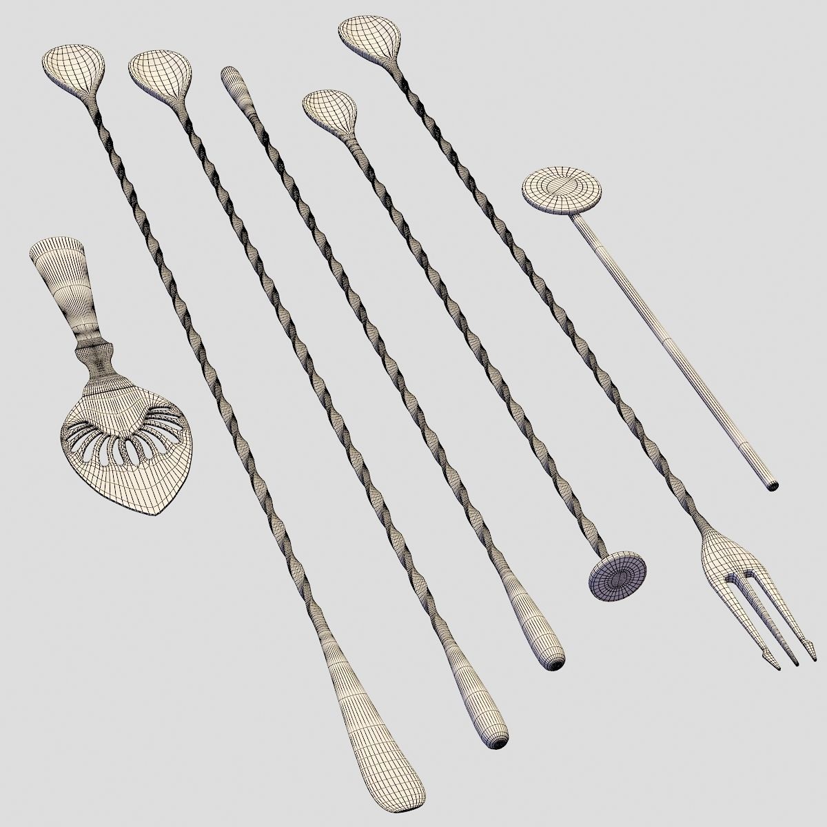Bartender Tools Set 01 3D model_5