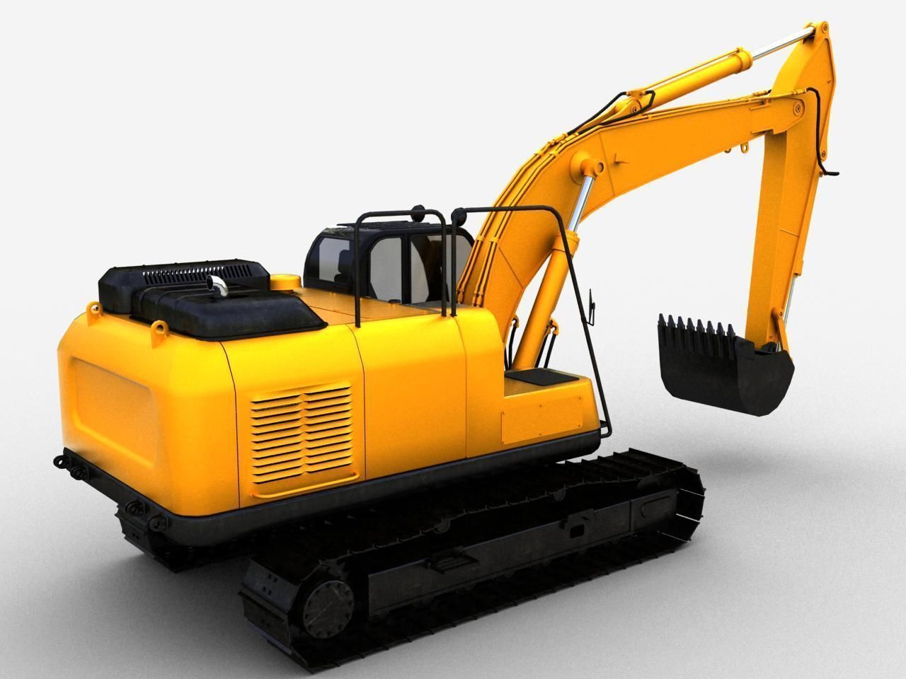 TRACKED EXCAVATOR  Low-poly 3D model_8