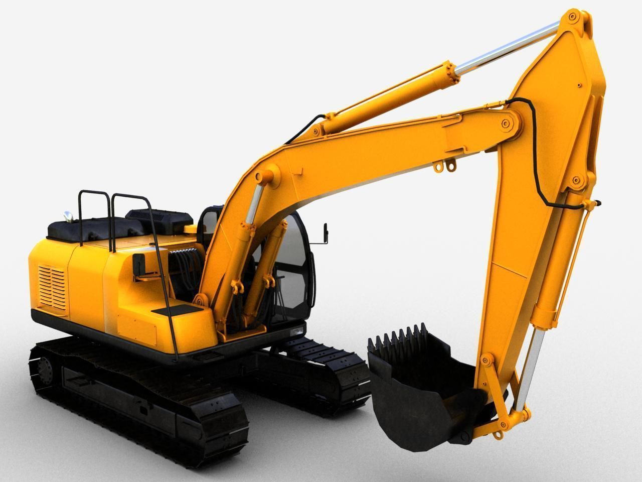 TRACKED EXCAVATOR  Low-poly 3D model_4