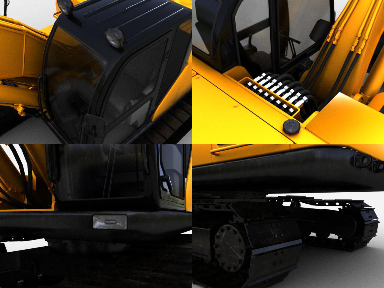 TRACKED EXCAVATOR  Low-poly 3D model_15