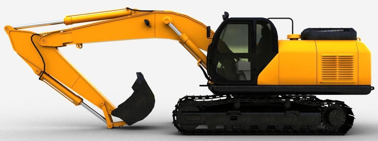 TRACKED EXCAVATOR  Low-poly 3D model_16