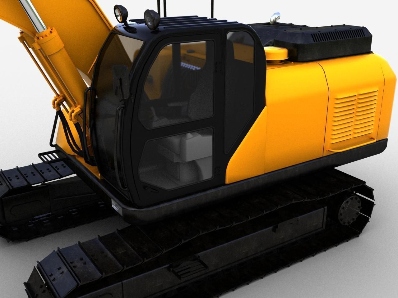TRACKED EXCAVATOR  Low-poly 3D model_13