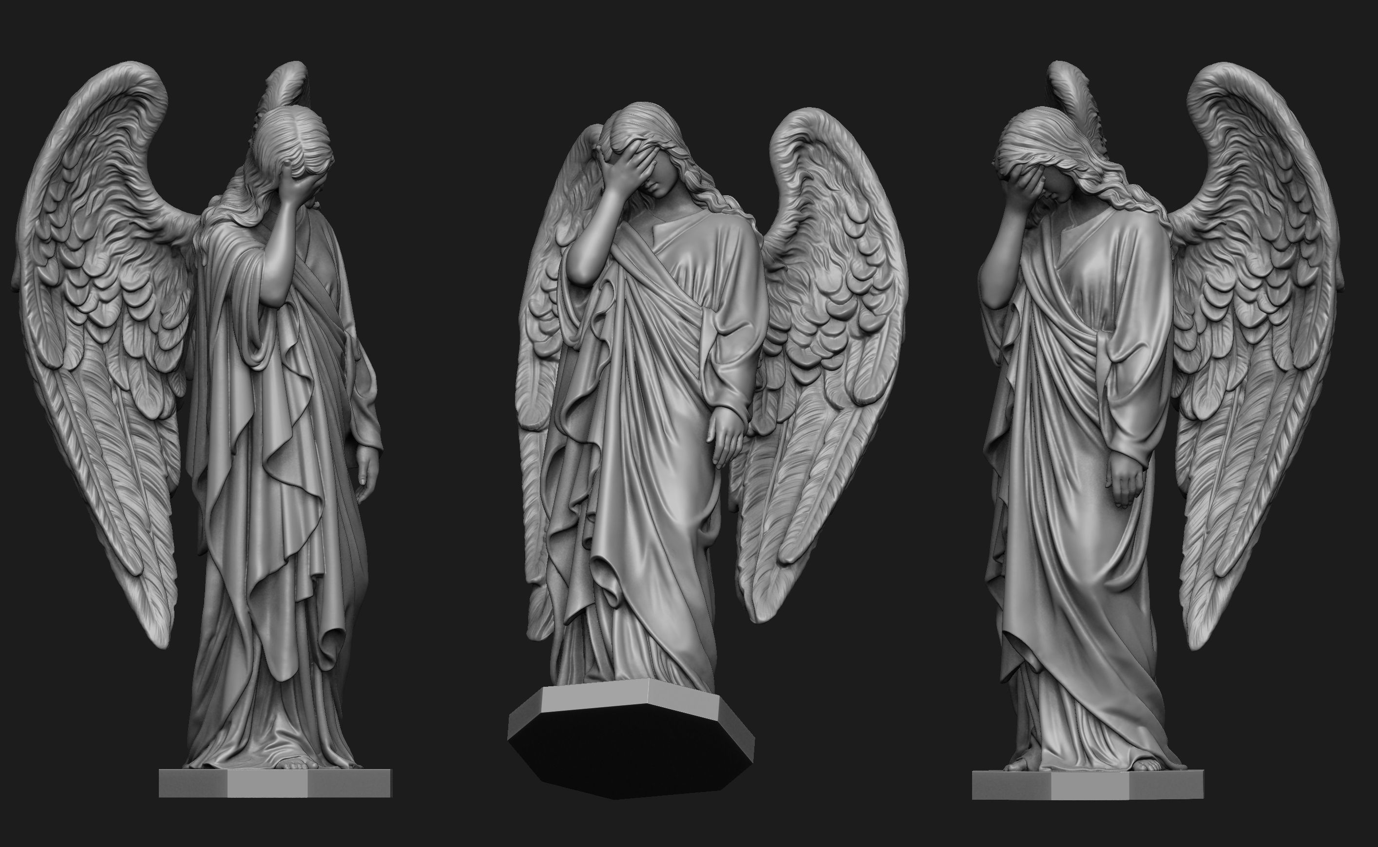Weeping Angel Statue 3D print model_2