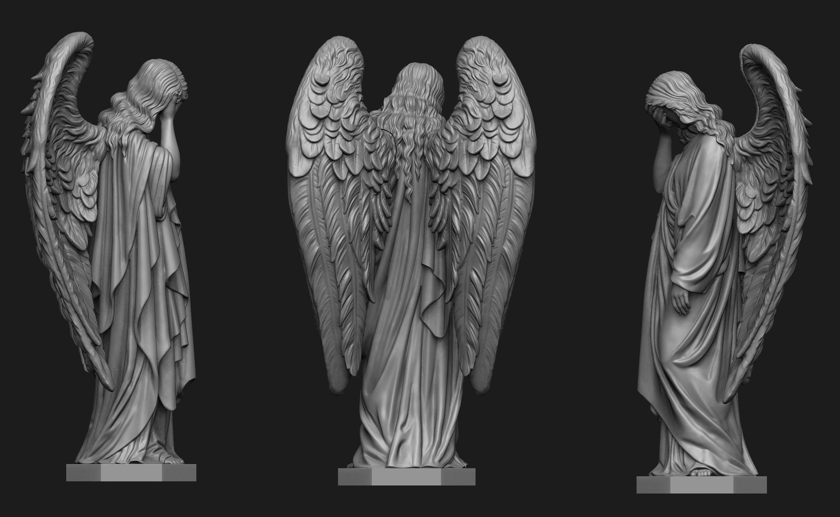Weeping Angel Statue 3D print model_1