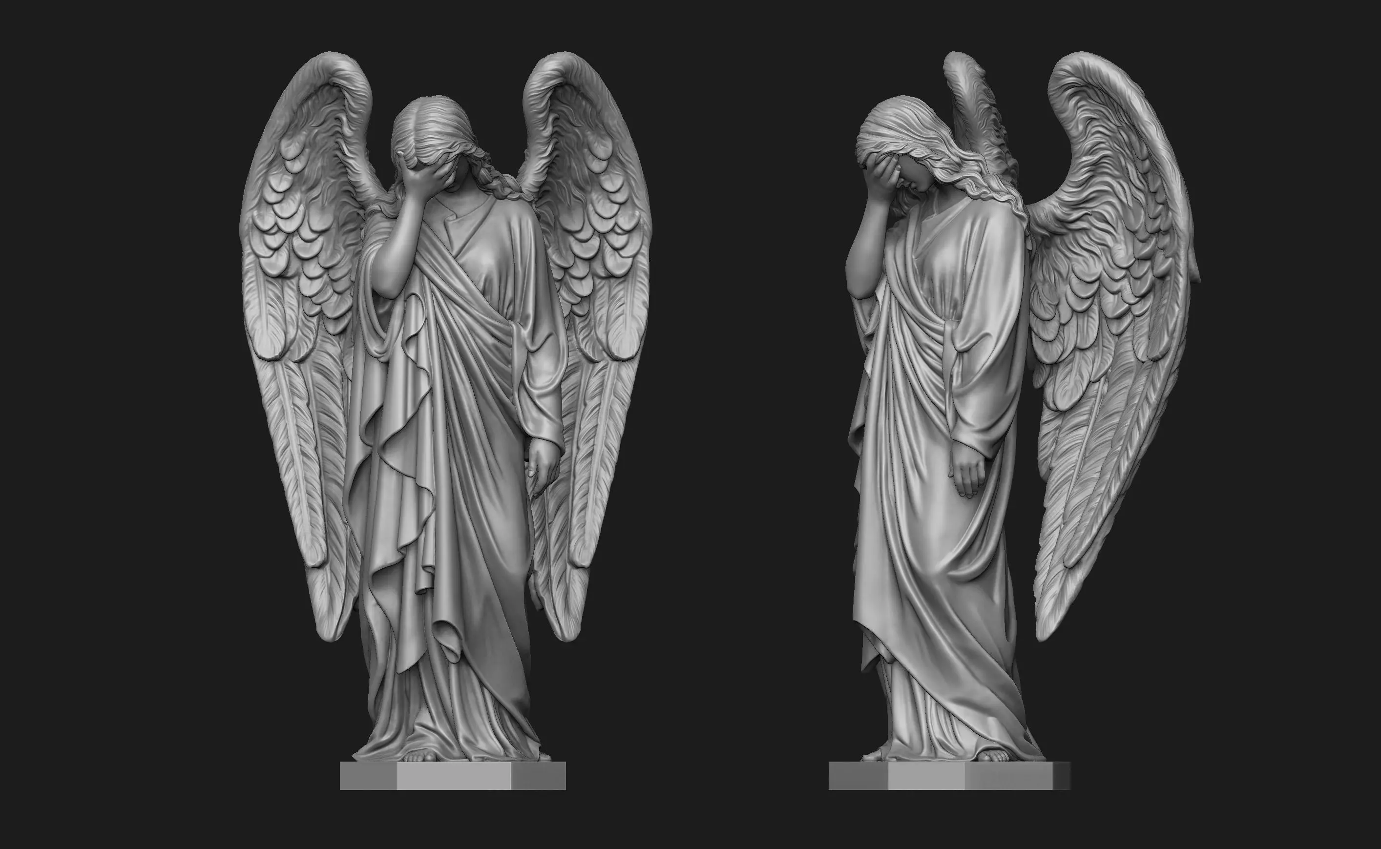 Weeping Angel Statue 3D print model_0