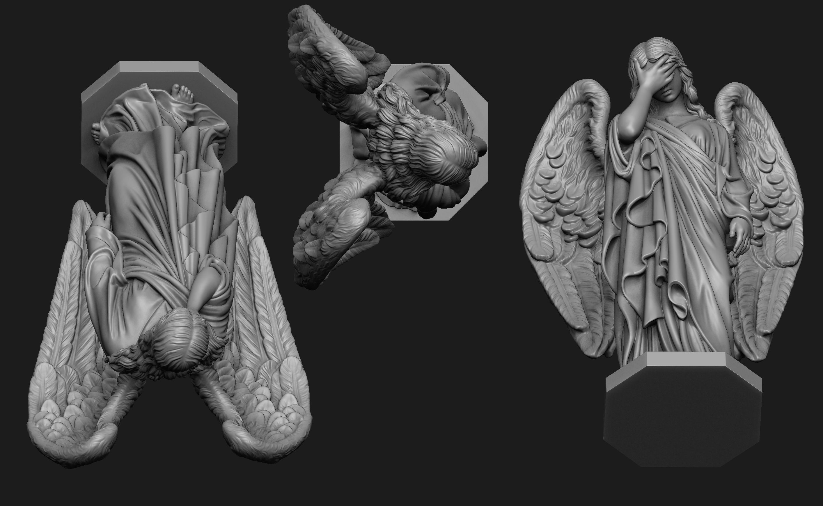 Weeping Angel Statue 3D print model_4