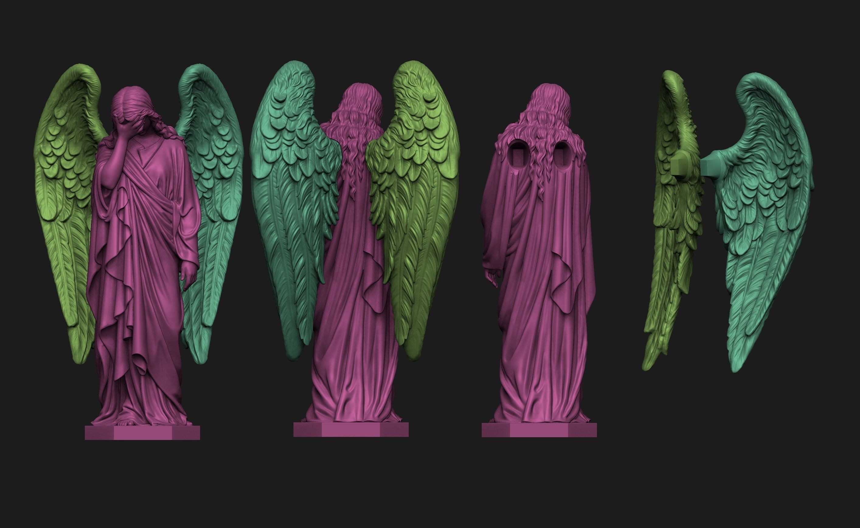 Weeping Angel Statue 3D print model_3