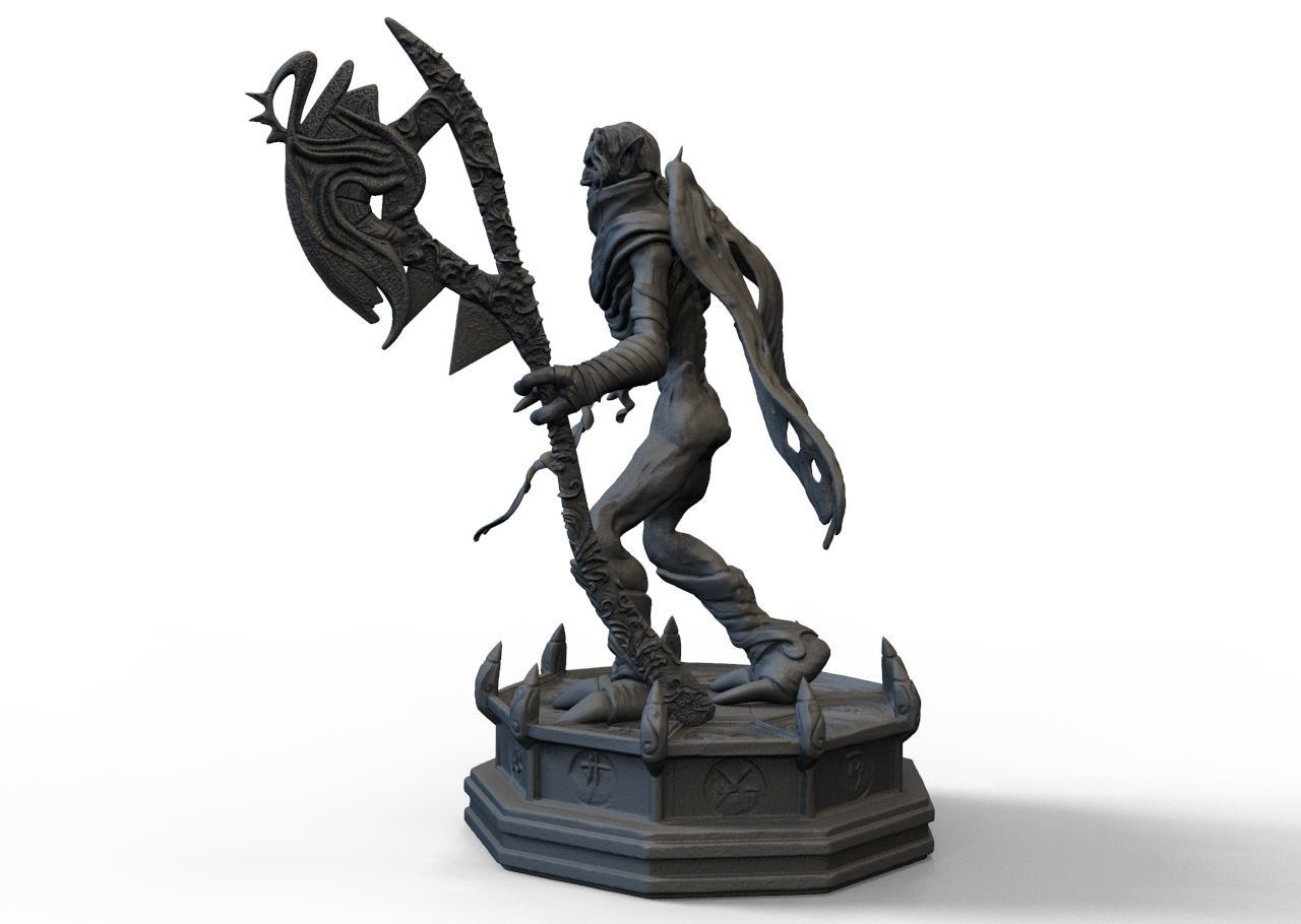 Raziel 3D print model statue of demon holding sword Free 3D print model_7