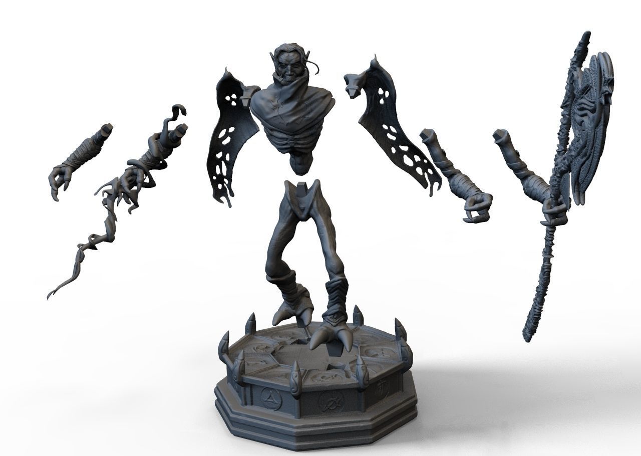 Raziel 3D print model statue of demon holding sword Free 3D print model_11