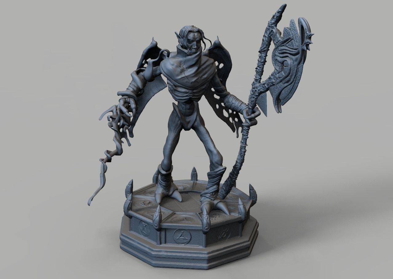 Raziel 3D print model statue of demon holding sword Free 3D print model_2