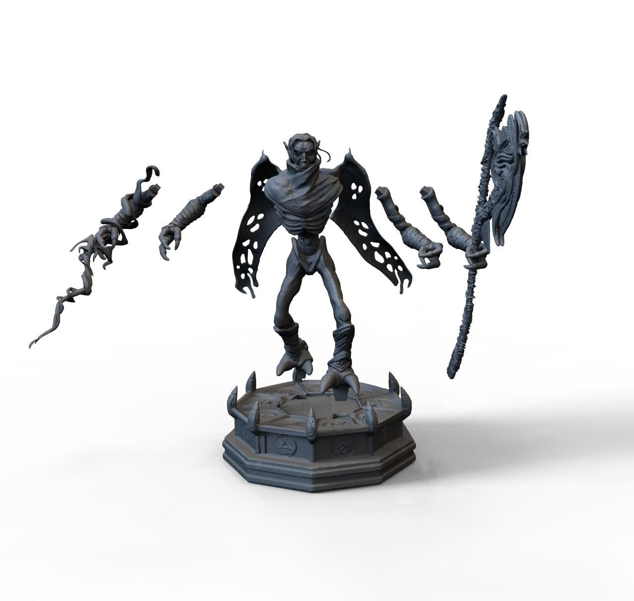 Raziel 3D print model statue of demon holding sword Free 3D print model_12